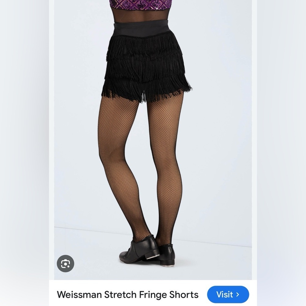 Weissman Girls Black High Waist Fringe Shorts Size Large 12/14 - Picture 7 of 7